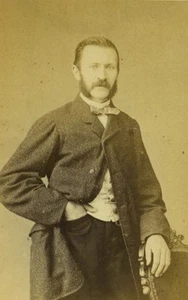 Belgium Brussels Man Portrait Sideburns Old CDV photo Maes 1870 - Picture 1 of 3