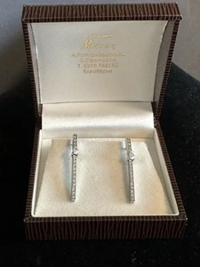 Damen Ohrringe 585 Weissgold 14Kt Ohrhänger Ohrstecker Echt Goldschmuck wie Neu  - Bild 1 von 9