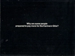 Volkswagen Karmann Ghia 1500 1968-70 UK Market Sales Brochure Coupe Convertible - Picture 1 of 2