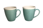 SANGO Set of 2 Vega Aqua Turquoise Coffee Cups Mugs #4531 Textured 