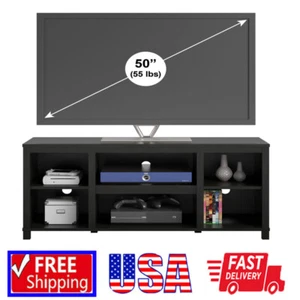 TV Stand Cabinet Console Table Entertainment Center for TVs up to 50 inch Black - Picture 1 of 8
