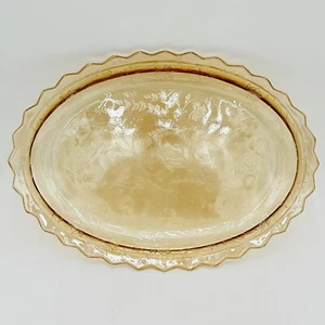 Jeannette irisierende Ringelblume Depression Glas FLORAGOLD gewellter Rand Platte - Bild 1 von 14