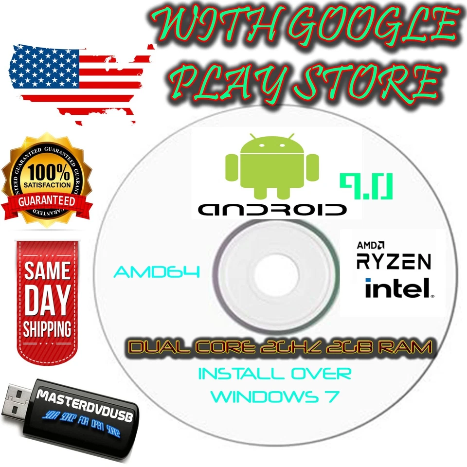 Android DVD Installer for AMD64 PCs and Laptops – Unlock the Power of Android 9 - Image 1 of 2