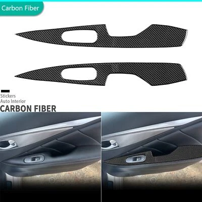 Real Carbon Fiber Rear Door Armrest Box Panel Cover Trim For Infiniti Q50 14-20 - Imagem 1 de 4