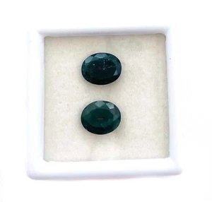 Natural Teal Grandidierite Oval Cut Loose Gemstone 2 Pcs 7*9 MM 2 CT - Picture 1 of 5