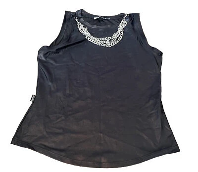 Moschino Jeans Vintage Black Chain Tank Top Sleeveless Size 14 Small Or Medium? - Image 1 of 4