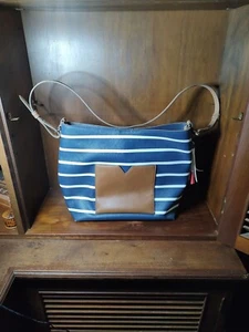 Kelly & Katie Handtasche/Sachel Maritim Navy, weiß & braun nie benutzt - Bild 1 von 6