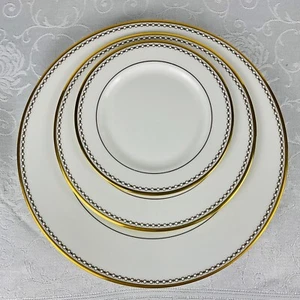 LENOX PEARL GOLD 3 Plates Dinner Salad & Bread Excellent Preowned Condition - Picture 1 of 15