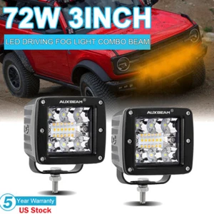 AUXBEAM 3" PULGADAS LED Barra de Luz de Trabajo Cubo Vainas Lámpara de Conducción 6 Modos para Ford Bronco - Imagen 1 de 12