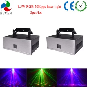 BECEN Lasers 1.5W RGB Animation Laser Light Full Color DJ Stage Lights 2pcs - Picture 1 of 7