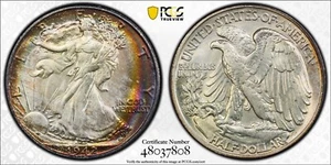 🌈1942 PCGS MS65 Gem Toner 🌈Walking Liberty Half Dollar (1.64) - Picture 1 of 4