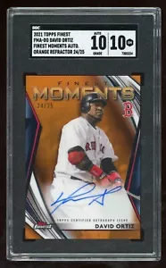 2021 Topps Finest DAVID ORTIZ /25 Auto Orange Refractor SGC 10 - Picture 1 of 2