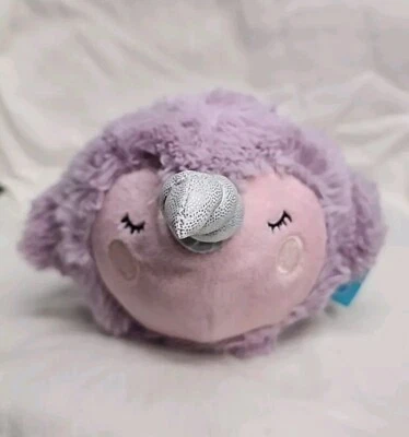 Manhattan Toy Company Squeezmeez Light Purple Narwhal Plush 5” Soft Squeeze RARE - Image 1 of 4