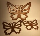Wooden Butterflies Retro Vintage Wall Decor Set of 3 *BOHO*