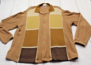 Vintage BC Ethic Multi Panel Cardigan Sweater Made In California Men's XL - Picture 1 of 14