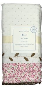Pottery Barn Baby Bethany Crib Skirt, Floral Dots, Embroidered, 28”x52”