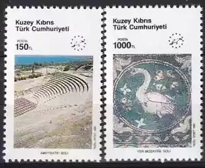 Turkish Cyprus 1990 Yvert 262/63 Tourism Art MNH VF - Picture 1 of 1