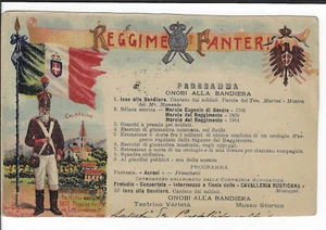 1904 Italian Art Military Postcard 3 Reggime Fanteria Rare Music Commemorative - Imagen 1 de 2
