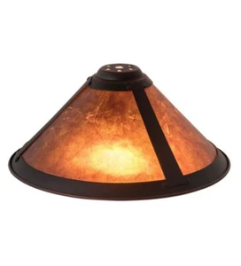 MEYDA LIGHTING TIFFANY STYLE 6.5'' H x 17'' Mica Empire Lamp Shade BROWN NEW - Picture 1 of 8