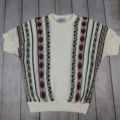 VTG Bay Point Threads Knit Sweater Short Sleeve Medium grannycore - Image 1 of 4