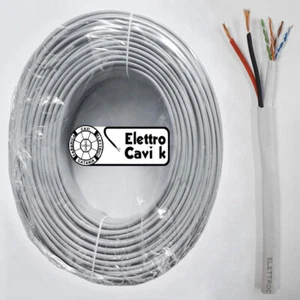 CAVO DI RETE UTP CAT 5 + ALIMENTAZIONE 2x1,5 mm² PROFESSIONALE TELECAMERE 100 MT - Foto 1 di 2