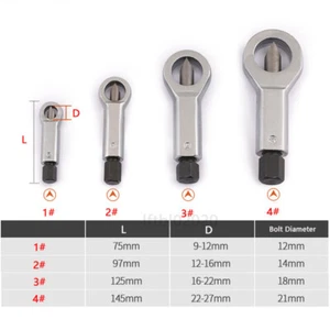 Mutternsprenger-Satz 9-12 / 12-16mm / 16-22mm / 22-27mm Muttern löser Aufbrechen - Picture 1 of 5
