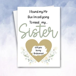 Tarjeta de rascar Will You Be My Bridesmaid Sister be my Maid of Honor tarjeta de revelación - Imagen 1 de 9