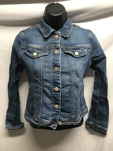 Old Navy Women Blue Jean Denim Jacket Long Sleeve Collar Size XL - Picture 1 of 13