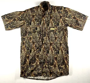 Feather Flage Duck Camo Shirt Men's Small Brown Vented Short Sleeve Hunting USA - Picture 1 of 8