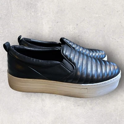 Whistles Ladies Black Slip On Platform Leather Trainers EU 40 UK 7 RRP £299 - Image 1 of 4