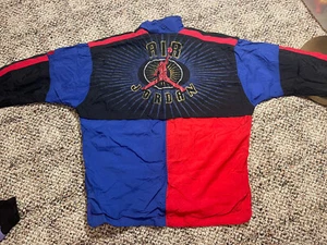 Vintage 1990s Nike Authentic Air Jordan Windbreaker Jacket Color Block M 10/12 - Picture 1 of 6