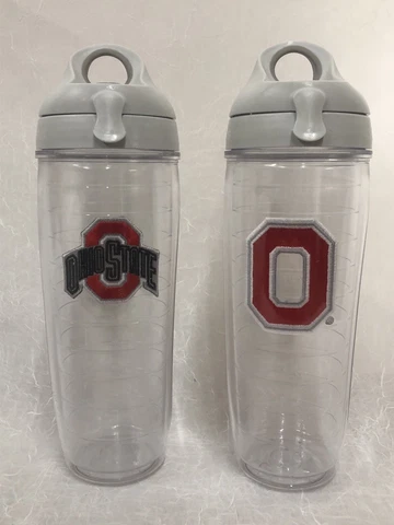 Set of 2 Ohio State Buckeyes Tervis Water Bottles 24oz with Drinking Lids Cover