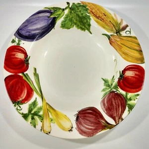 Crate And Barrel Large Salad, Pasta Dish Serving Bowl "Vegetable Garden"  - Picture 1 of 7