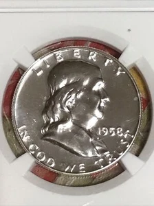 1958-P PF 66 FRANKLIN SILVER HALF DOLLAR ~ NGC PROOF 66 ~ BRIGHT, WHITE LUSTER - Picture 1 of 4