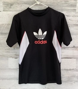 ADIDAS Shirt Jersey Type Fabric Black & White Colorblock Unisex Kids Small - Picture 1 of 3