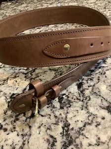 Western Gun Belt - Brown - Wide - Heavy Duty Solid Cowhide Leather .22 50in - Picture 1 of 6