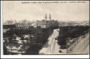 Buenos Aires Argentinien alte Postkarte 1923 Paseo Colon Nueva Aduana - Bild 1 von 1