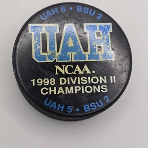 Vintage NCAA Hockey Championship Puck UAH BSU Provenance Available - Picture 1 of 9