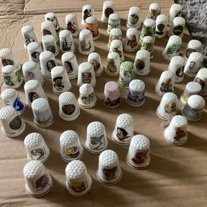 Lot Of Vintage Bone China Thimbles Snow White Henry VIII Ships Great Selection - Picture 1 of 13