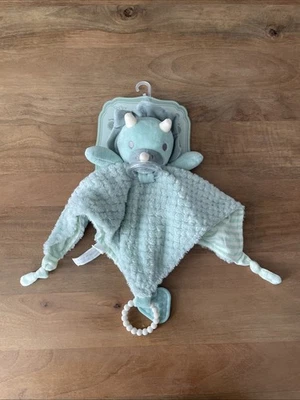 Dreamgro Triceratops Dinosaurio Actividad Sensorial Blankie Mordedor Sonajero Anillo Juguete Foto 1 de 4