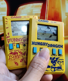 Casio Handheld Game CG-116A Hungry Dragon & CG-118A Funny Waiter rare 1987 Japan