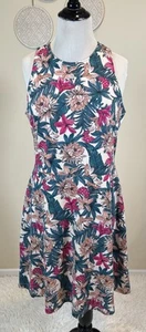 H&M L Large Tropical Print A-Line Sleeveless Tank Dress - Picture 1 of 11
