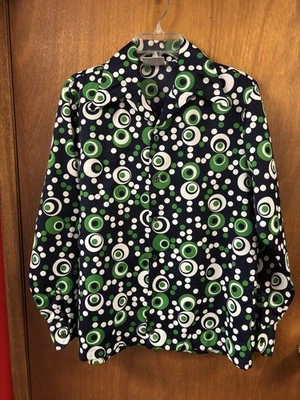 "Camisa de manga larga discoteca vintage años 70 Spirit of California L 46"" pecho" Foto 1 de 4