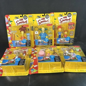 The Simpsons Set (6) Series 9 Figures Bob Rod Todd Lisa Stu Krusty Playmates - Picture 1 of 7