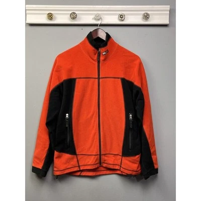 RLX Polo Sport Jacket Mens Medium Orange Black Fleece Full Zip Pockets - Image 1 of 4