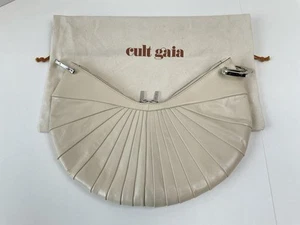 CULT GAIA  Ubah Shell Leather Clutch Bag Purse in ALABASTER Color - Picture 1 of 10