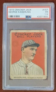 Tarjeta de béisbol 1915 Cracker Jack #157 George Kaiserling PSA 1,5 Liga Federal - Imagen 1 de 2