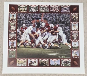 Alabama "Between the Lines" Lee Roy Jordan Daniel Moore signierter Fußballdruck - Bild 1 von 2