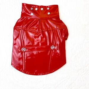 Dog Moto Jacket Full Zip With Jewels Size XXS New Red