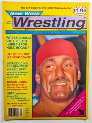 REVISTA DE LUCHA LIBRE NEW WAVE VOL 1 #1 abril de 1992 BUENA Hulk Hogan primera edición de colección Foto 1 de 3
